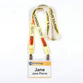 1" Dye Sublimated Lanyard w/ Double Bulldog Clip